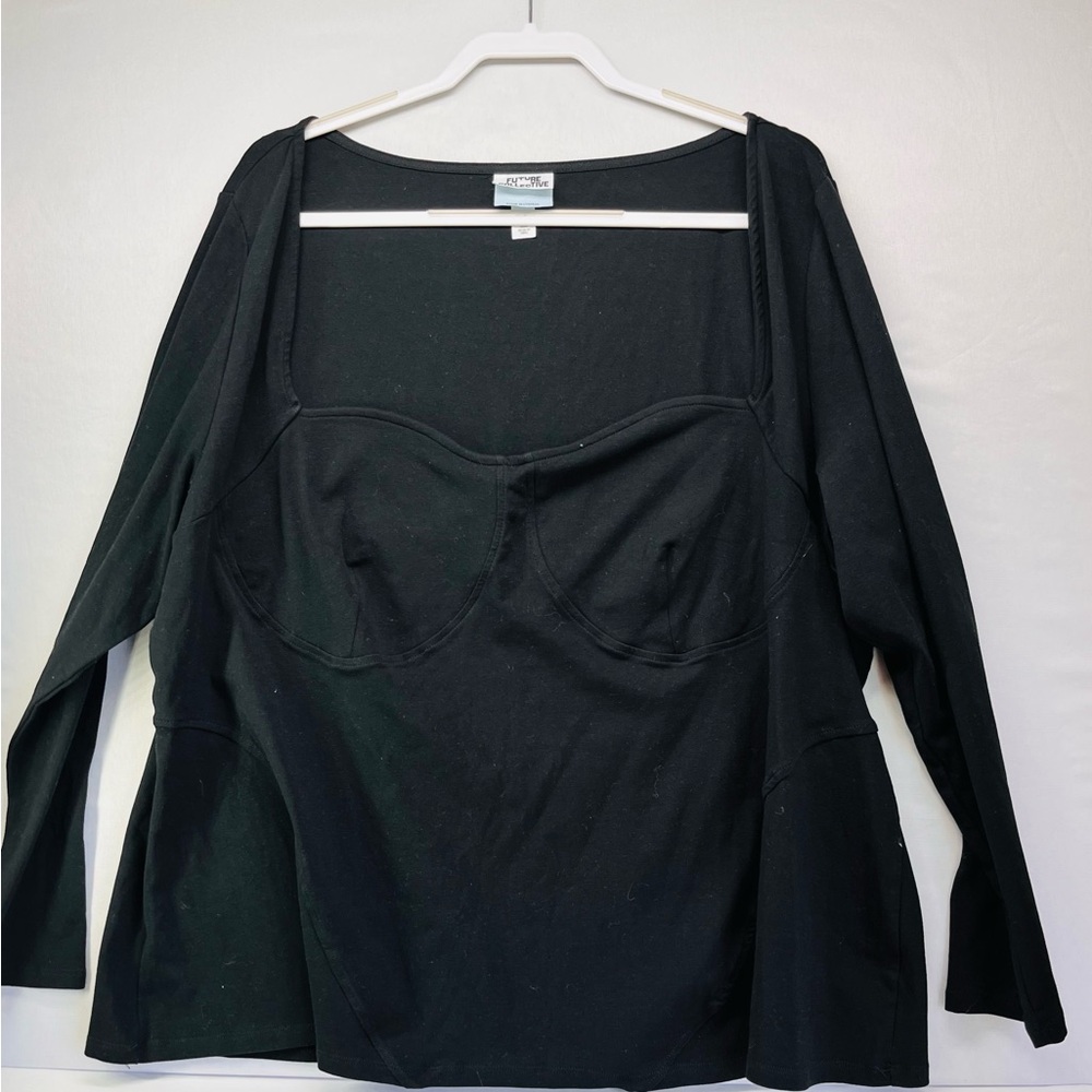 Kut from the Kloth Black Long-Sleeve Sweetheart Tunic